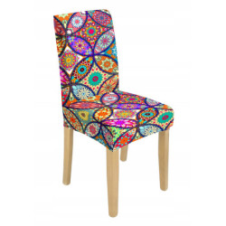 POKROWIEC NA KRZESŁO MANDALA KOLOROWE WZORY ELASTYCZNY [21CW]