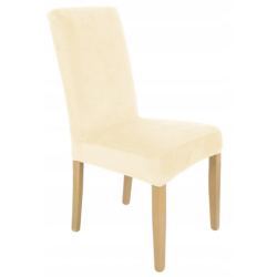 POKROWIEC NA KRZESŁO ECRU WELUR ELASTYCZNY [21WR]